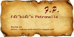 Fábián Petronella névjegykártya